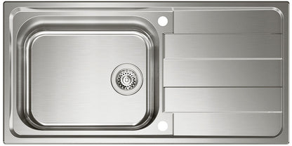 Spüle RIVA 3 mit Drehexcenterbedienung / Edelstahlspüle / CONTURA / Ausschnitt 975 x 475 mm