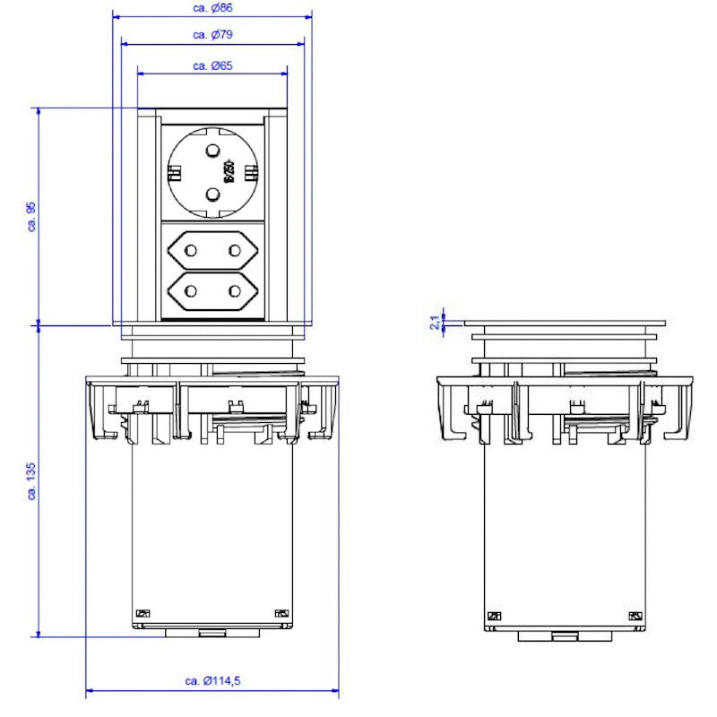 Energiestation Elevator / Steckdosen versenkbar / Steckdosenleiste / Bachmann – Bild 7