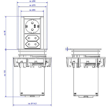 Energiestation Elevator / Steckdosen versenkbar / Steckdosenleiste / Bachmann – Bild 7