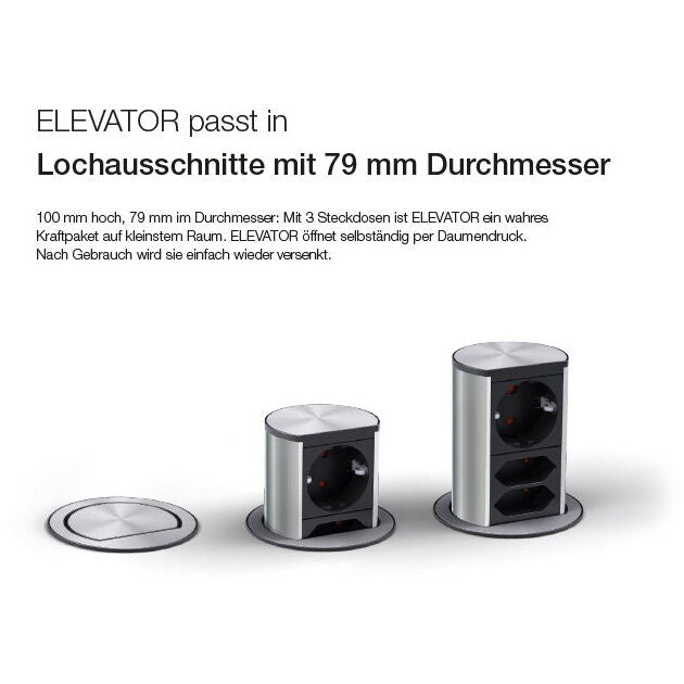 Energiestation Elevator / Steckdosen versenkbar / Steckdosenleiste / Bachmann – Bild 6