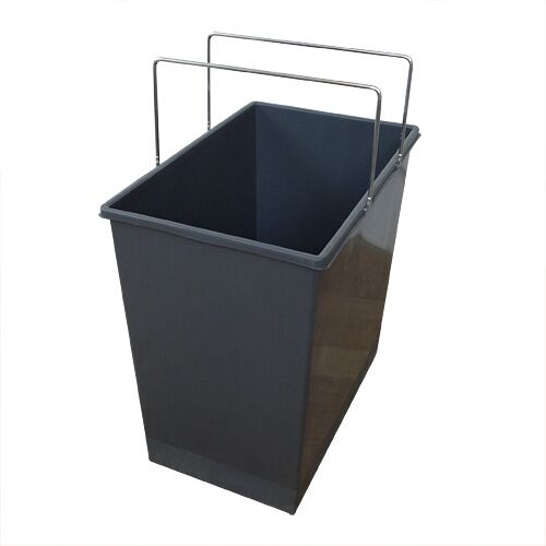 Ersatzeimer 24 L mit zwei Metallbügeln grau für TANDEM 2-fach Abfallsorter / Hailo TA Swing 30.2/31 / Eimer / Mülleimer…