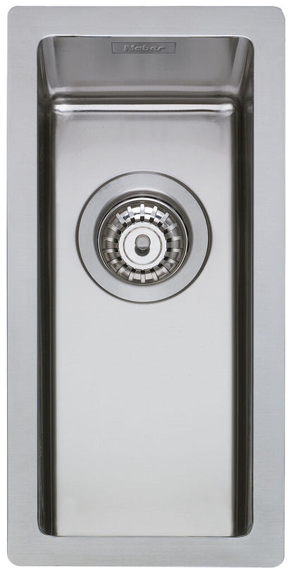 CORNO PF1 Edelstahl Spüle ab 30 cm Schrankbreite / Einbauspüle Einzelbecken / Ausschnittmaß ca. 210 x 430 mm