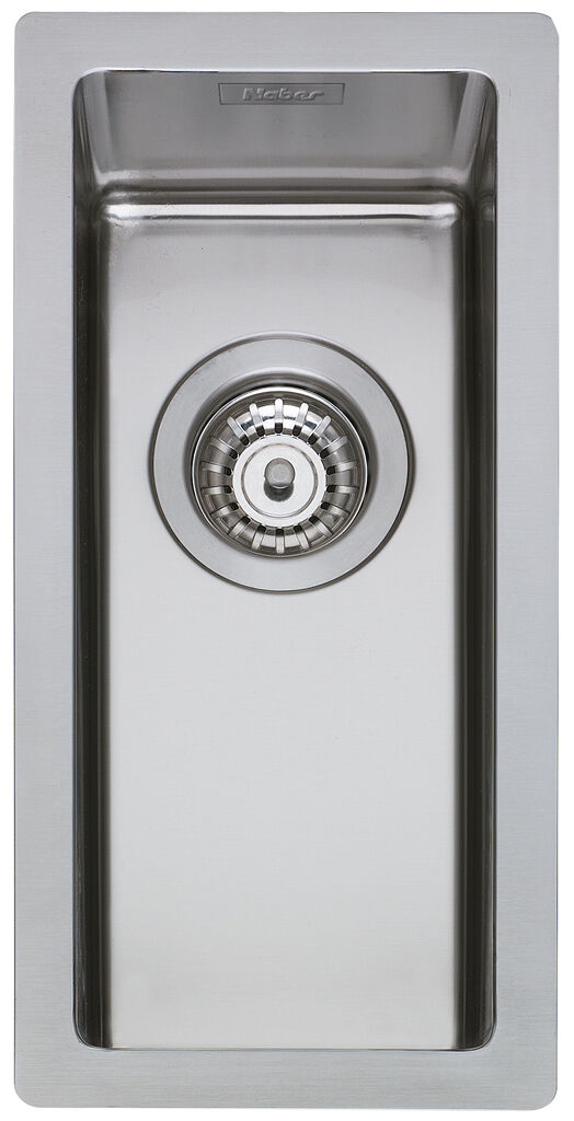 CORNO PF1 Edelstahl Spüle ab 30 cm Schrankbreite / Einbauspüle Einzelbecken / Ausschnittmaß ca. 210 x 430 mm