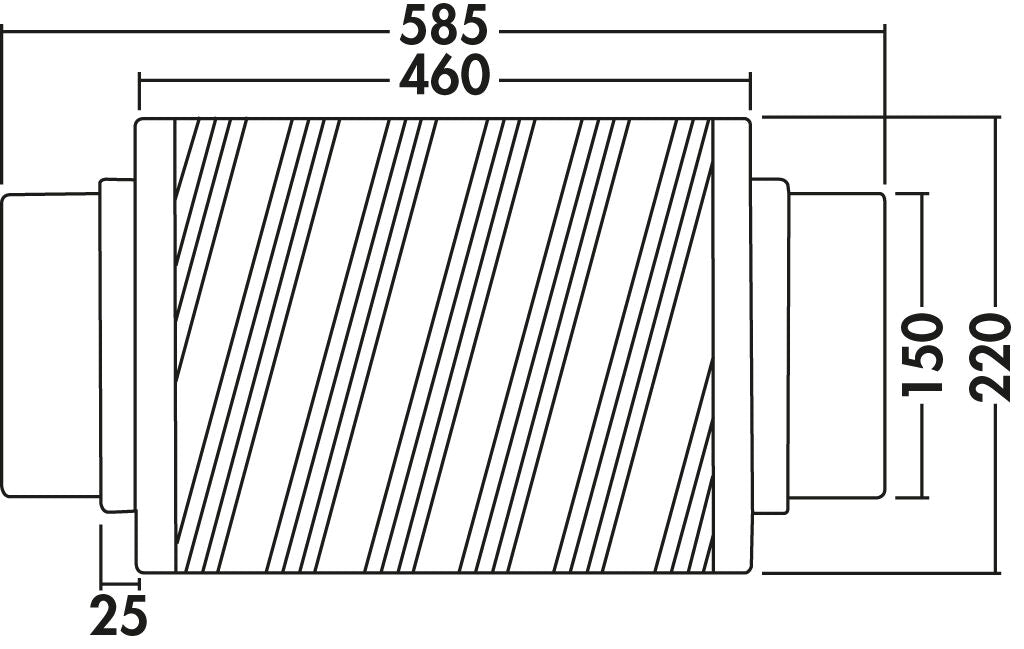 Schalldämpfer Aluminium 150 / Compair flow (System Ø 150) – Bild 2