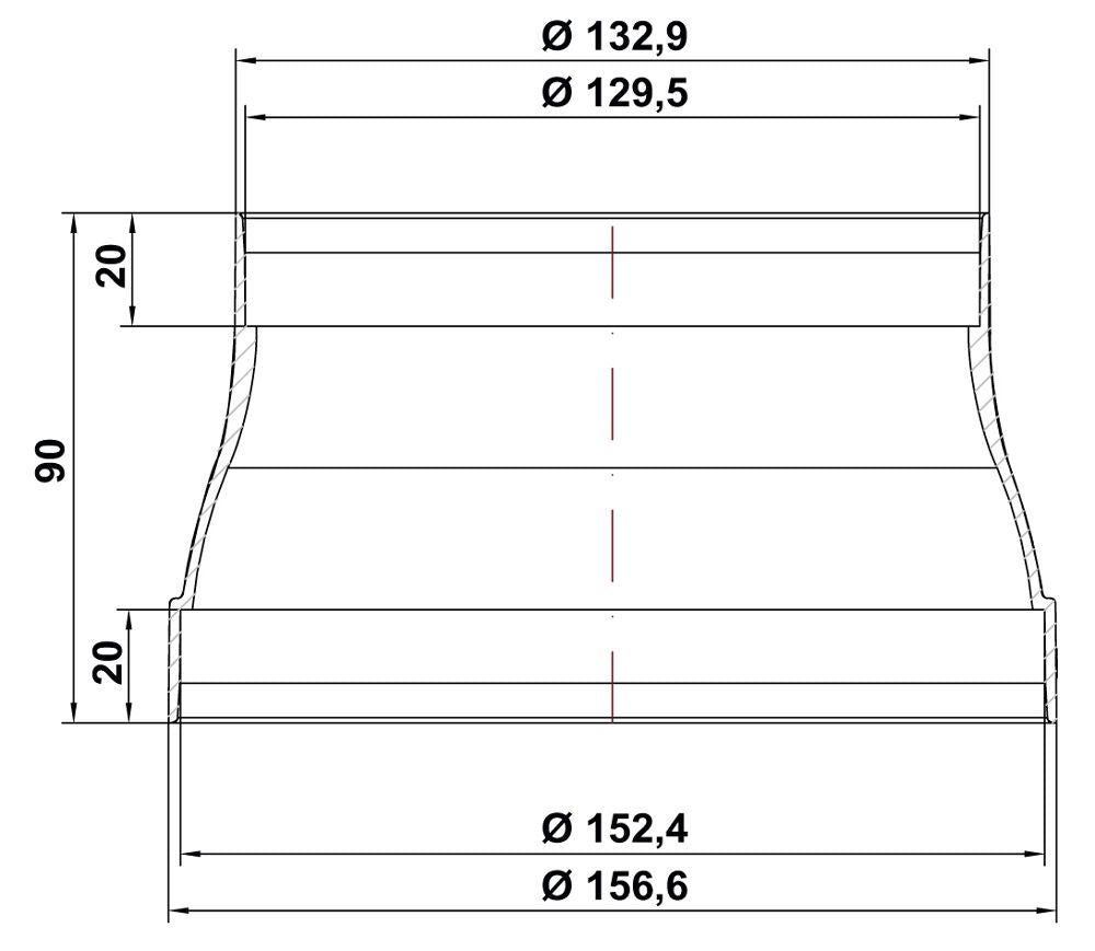 Reduzierstück Compair Flow 150 RDZ flow 125/150 – Bild 2