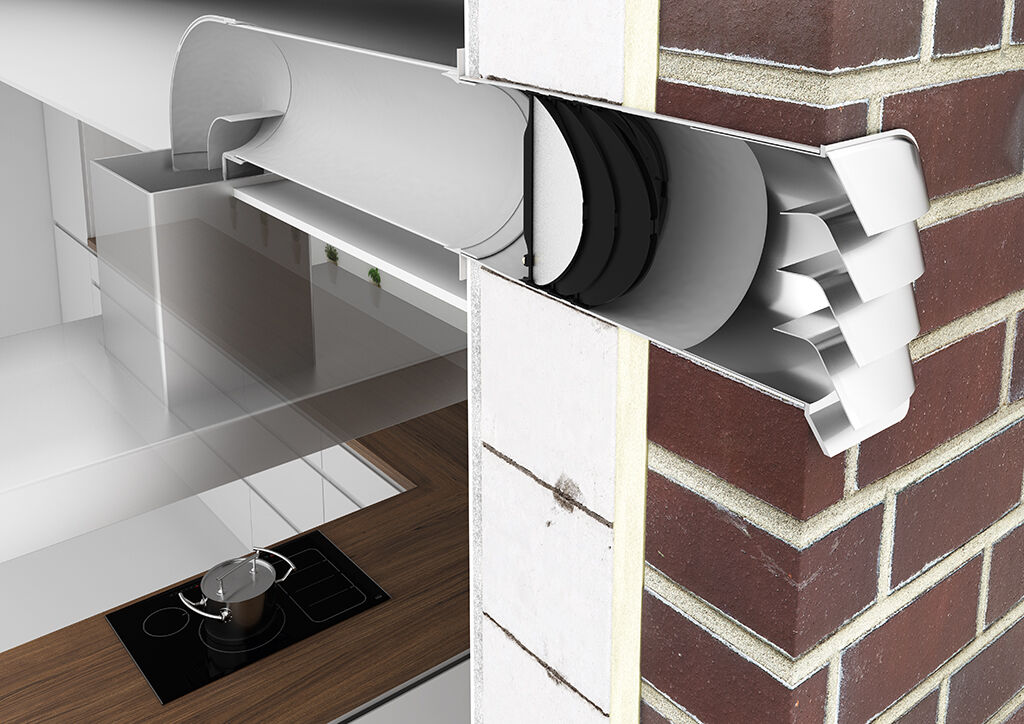 E-Jal Col® 125 Mauerkasten inkl. THERMOBOX Wärmerückhaltesystem / Rechteckanschluss / Compair flow 125 (System Ø 125) – Bild 3