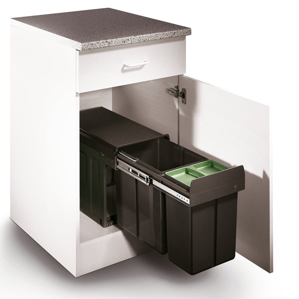 WESCO 857421-72 Abfallsorter 24 (16+8) Liter BIO DOUBLE MASTER oriongrau ab 30 cm Schrankbreite – Bild 3