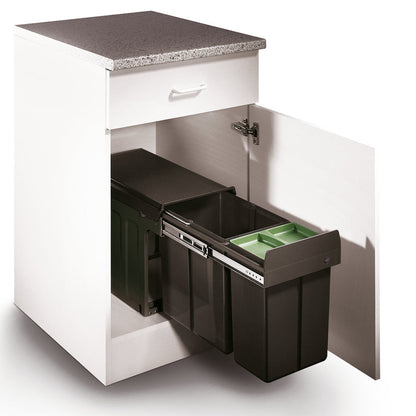 WESCO 857421-72 Abfallsorter 24 (16+8) Liter BIO DOUBLE MASTER oriongrau ab 30 cm Schrankbreite – Bild 3