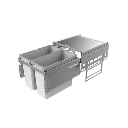 NABER 8012301 Abfallsammler 32 (2x16) Liter Cox® Base 360 S/450-2 hellgrau, H 360 mm