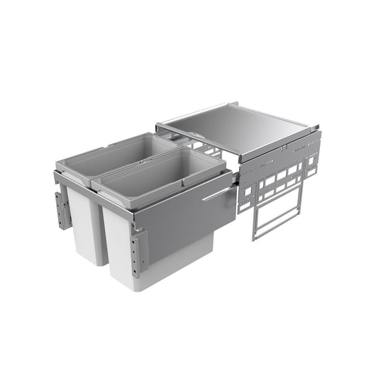 NABER 8012301 Abfallsammler 32 (2x16) Liter Cox® Base 360 S/450-2 hellgrau, H 360 mm