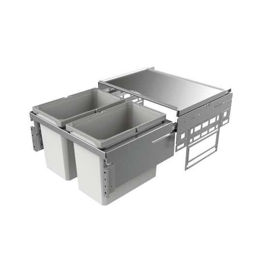 Abfallsorter COX base 360 S/600-2 hellgrau / Schrankbreite 60 cm / Abfalleimer / Abfallsammler / Mülleimer