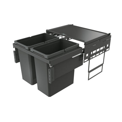 NABER 8013308 Abfallsammler 56 (2x28) Liter Cox® Base 460 S/600-2 anthrazit, H 460 mm