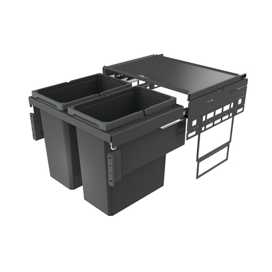 NABER 8013308 Abfallsammler 56 (2x28) Liter Cox® Base 460 S/600-2 anthrazit, H 460 mm