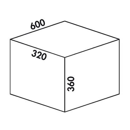 NABER Abfallsorter COX® BASE 360 K/600-2 mit 31 (2 x 15,5) Liter Volumen / ab 60 cm Schrankbreite