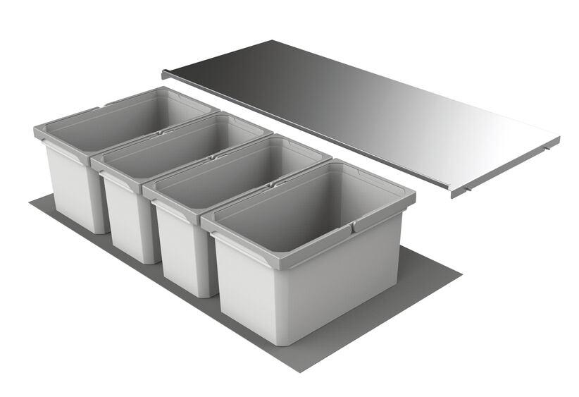 Abfallsorter Cox Box 1T/1000-4 mit vierfach Trennung für 100 cm Schrankbreite / Abfalleimer / Abfallsammler / Mülleimer