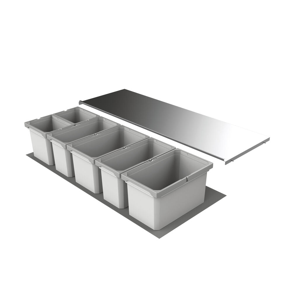 Abfallsorter Cox Box 1T/1200-6 mit sechsfach Trennung für 120 cm Schrankbreite / Abfalleimer / Abfallsammler / Mülleimer