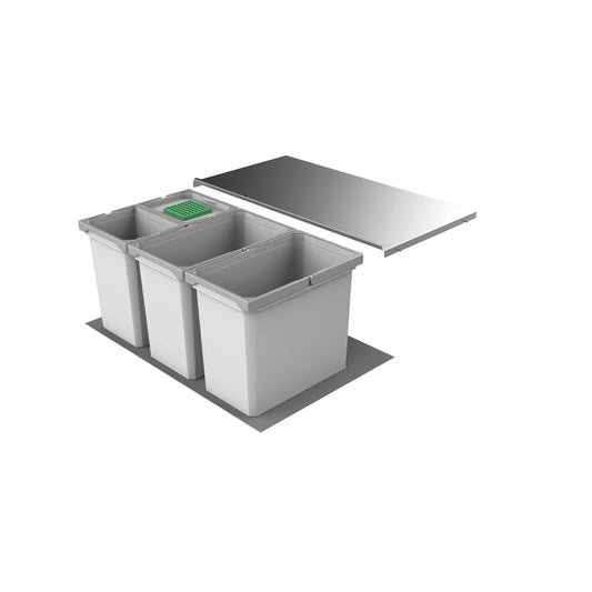 Abfallsorter Cox Box 2T/800-4 mit vierfach Trennung inkl. Biodeckel für 80 cm Schrankbreite / Abfalleimer /…