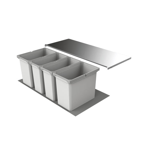 Abfallsorter Cox Box 2T/1000-4 mit vierfach Trennung für 100 cm Schrankbreite / Abfalleimer / Abfallsammler / Mülleimer