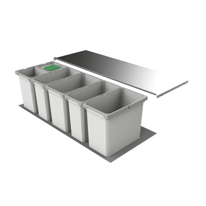 Abfallsorter Cox Box 2T/1200-6 mit sechsfach Trennung inkl. Biodeckel für 120 cm Schrankbreite / Abfalleimer /…