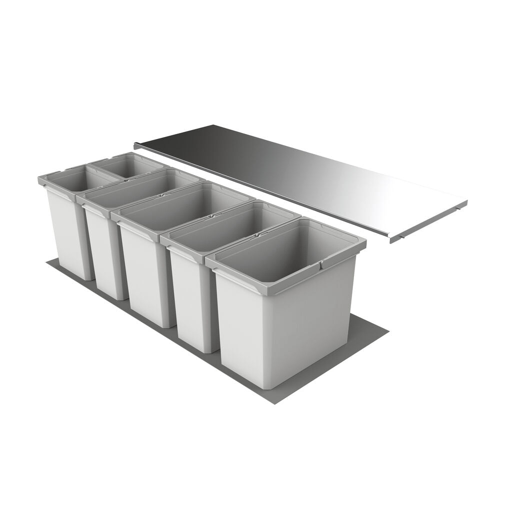 Abfallsorter Cox Box 2T/1200-6 mit sechsfach Trennung für 120 cm Schrankbreite / Abfalleimer / Abfallsammler / Mülleimer