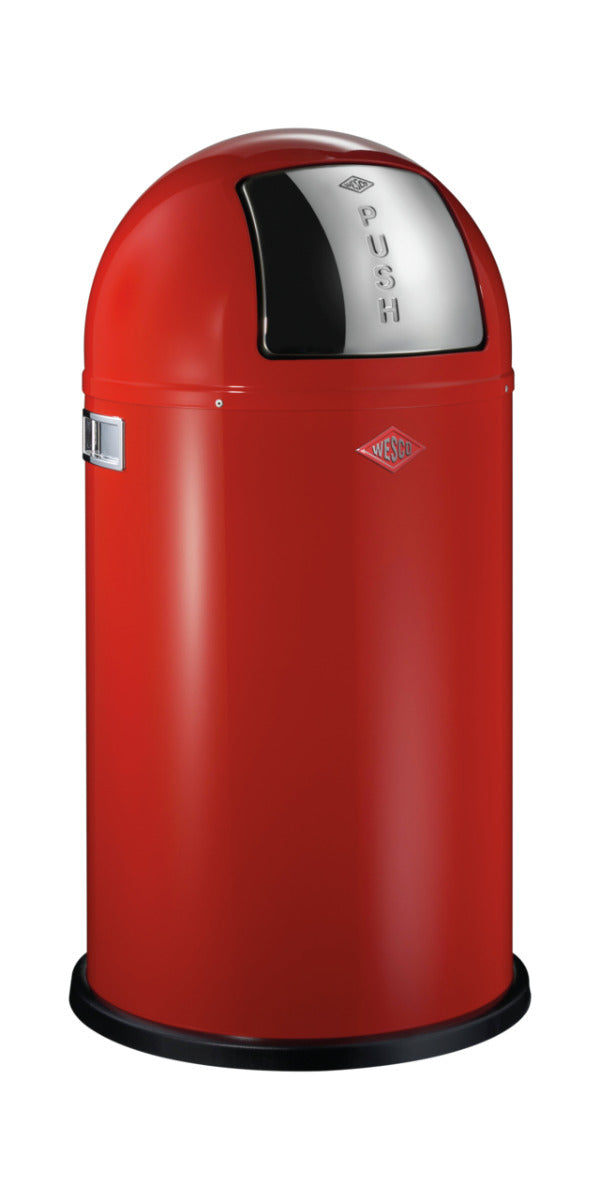 WESCO Abfallsammler PUSHBOY mit 50 Liter Volumen und Klappdeckel / Abfalleimer / Mülleimer