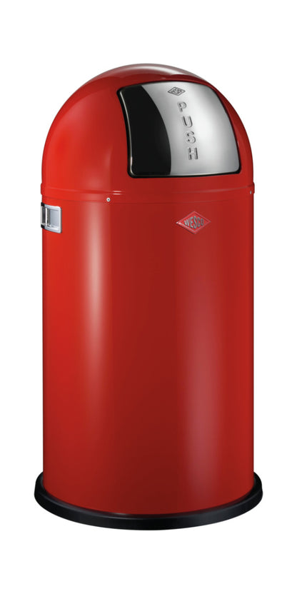 WESCO Abfallsammler PUSHBOY mit 50 Liter Volumen und Klappdeckel / Abfalleimer / Mülleimer
