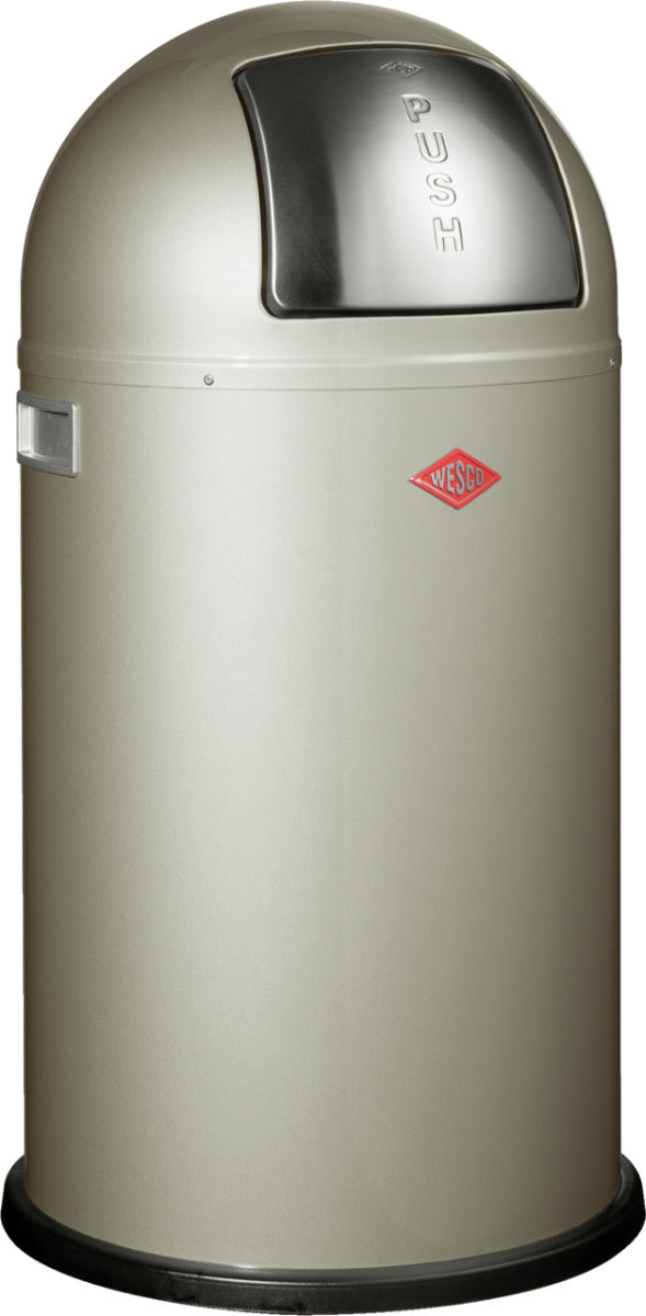WESCO Abfallsammler PUSHBOY mit 50 Liter Volumen und Klappdeckel / Abfalleimer / Mülleimer