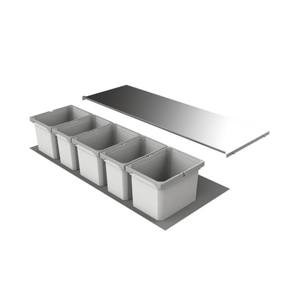 Abfallsorter Cox Box 235 K / 1200-5 für 120 cm Schrankbreite / 5-fach Trennung, 45 (3x10 und 2x 7,5) Liter /…
