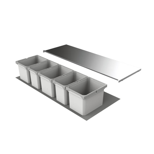 Abfallsorter Cox Box 235 K / 1200-5 für 120 cm Schrankbreite / 5-fach Trennung, 45 (3x10 und 2x 7,5) Liter /…