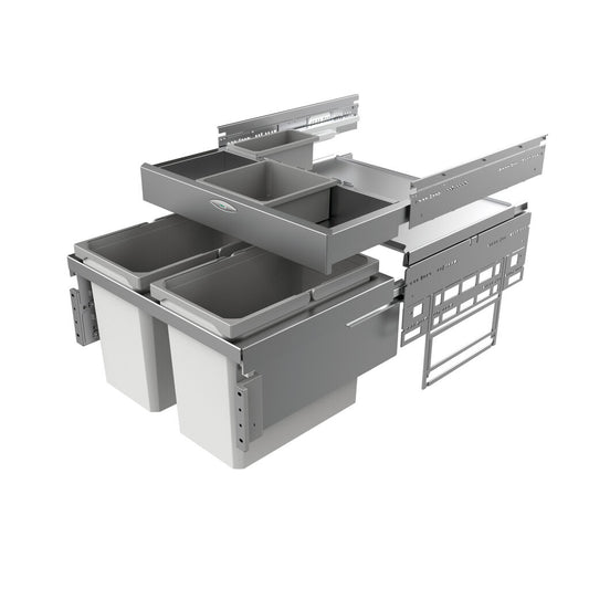NABER 8012373 Abfallsammler Cox® Base 360 S/600-2 mit Base-Board, hellgrau, H 460 mm