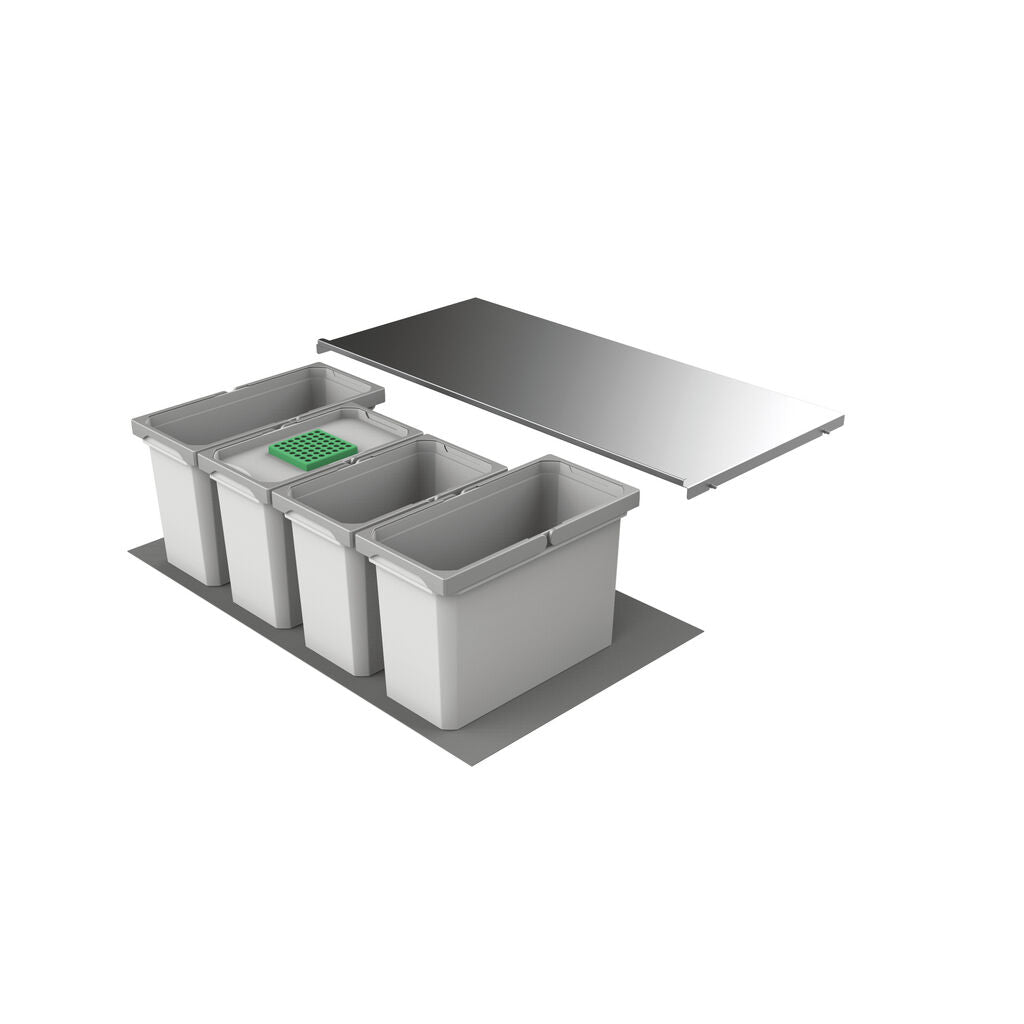 Abfallsorter Cox Box 275 S/900-4 Bio mit 4-fach Trennung für 90 cm Schrankbreite, 42 (2x12 u. 2x9) Liter / Abfalleimer…