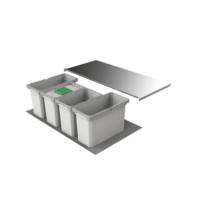 Abfallsorter Cox Box 275 S/900-4 Bio mit 4-fach Trennung für 90 cm Schrankbreite, 42 (2x12 u. 2x9) Liter / Abfalleimer…