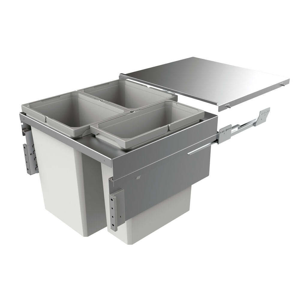 NABER 8012384 Abfallsammler COX CLAN 490/600-3 mit 80 (2x 29,5 + 1x21) Liter Volumen / für 60 cm Schrankbreite