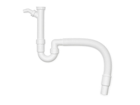Geruchsverschluss flexibel mit Anschluss für Waschmaschinenablauf / Siphon / Ablaufverbindung
