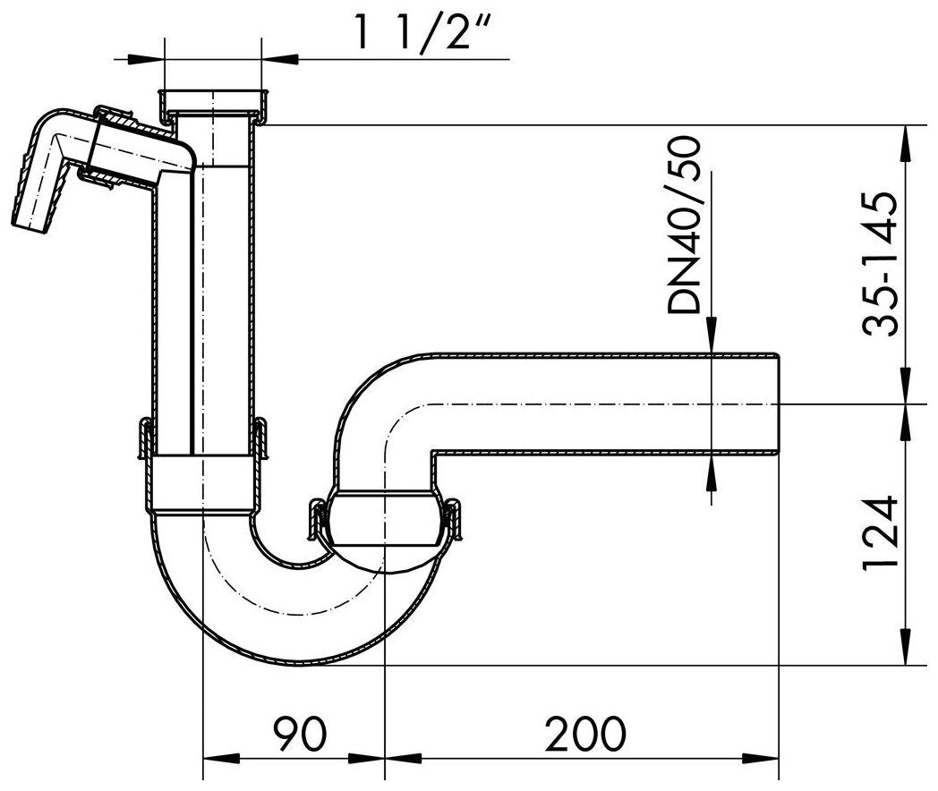 Kugelgelenksiphon - 1 / Spülen-Ablaufverbindung / Siphon / Geschirrspülmaschinenanschluss