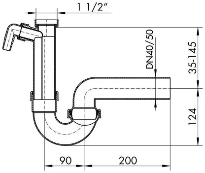 Kugelgelenksiphon - 1 / Spülen-Ablaufverbindung / Siphon / Geschirrspülmaschinenanschluss
