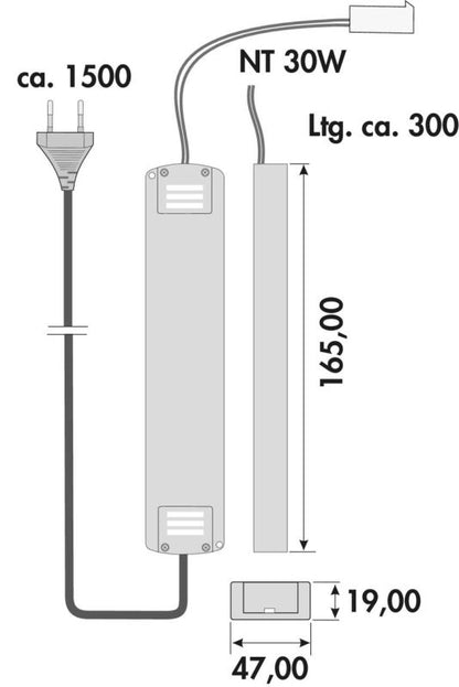 LED Konverter 3 (30 Watt, 12 V DC) mit 6-fach Verteiler für LUMICA Jarl / Triangolare / Terreno / SUN E / SUN R / Holm 1 / Pult 1 / Vetrina / Menta LED Leuchten