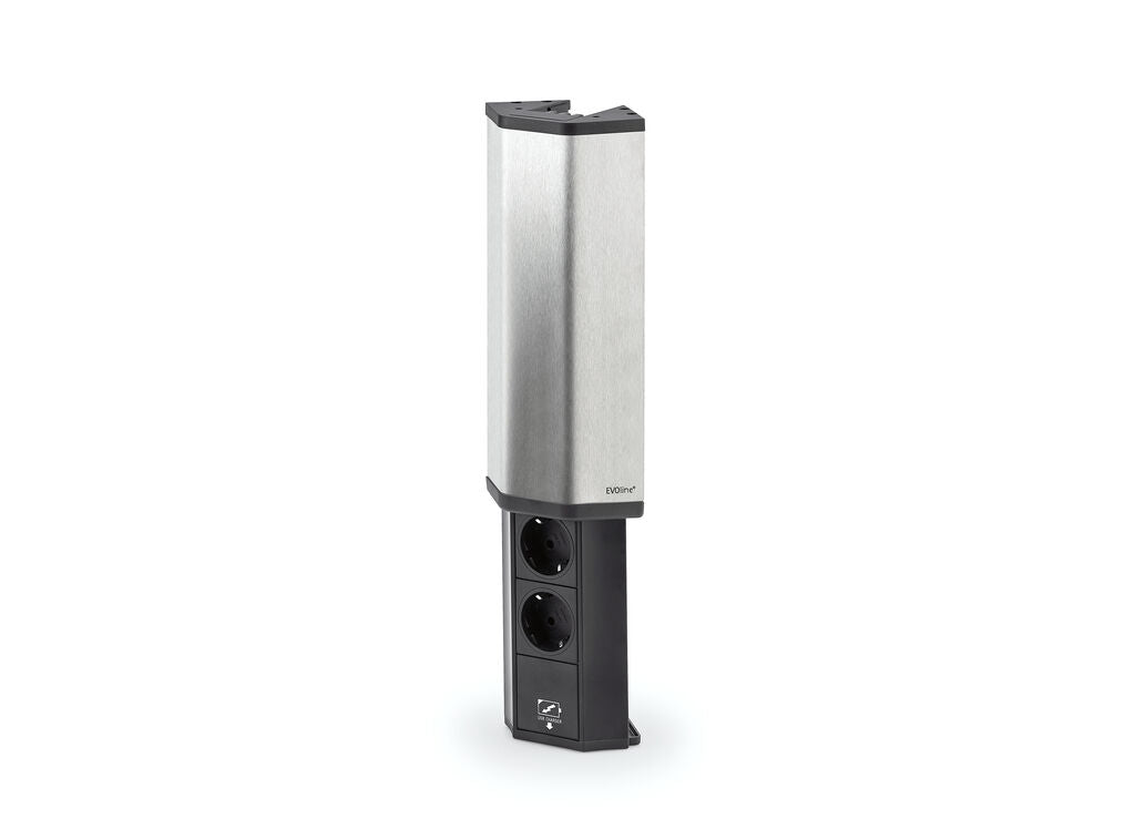 EVOLINE® V-PORT USB A 8031150 2-fach-Steckdosenelement, edelstahl