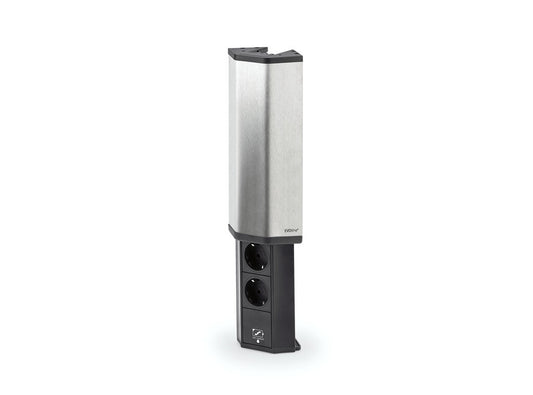 EVOLINE® V-PORT USB A 8031150 2-fach-Steckdosenelement, edelstahl