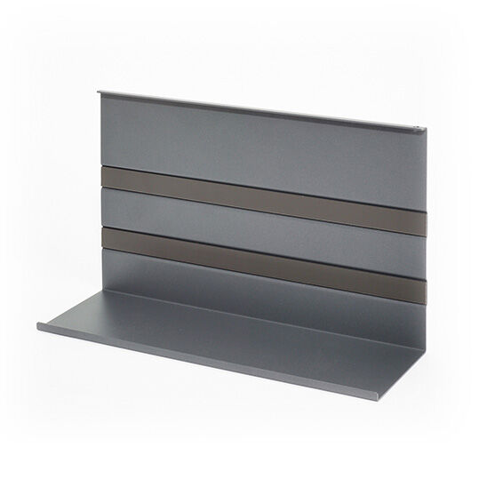 Linero MosaiQ Universalablage H 200 mm ohne Rahmen graphitschwarz / Relingsystem / Kesseböhmer