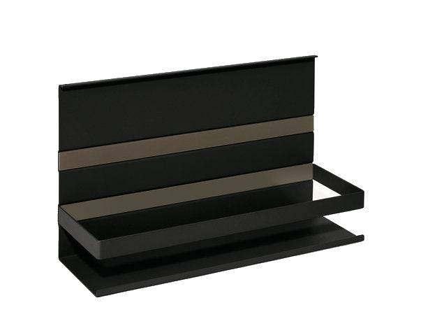 Linero MosaiQ Universalablage H 200 mm mit Rahmen schwarz matt / Relingsystem / Kesseböhmer