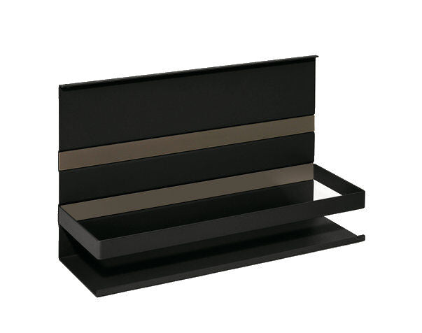 Linero MosaiQ Universalablage H 200 mm mit Rahmen schwarz matt / Relingsystem / Kesseböhmer