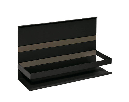 Linero MosaiQ Universalablage H 200 mm mit Rahmen schwarz matt / Relingsystem / Kesseböhmer