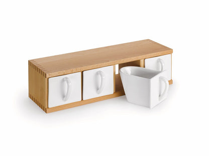 Naber Schüttenkasten 4, Buche (ohne Schütten) / Schüttenbox passend für 4 Keramik- oder Bleikristallschütten - nur… – Bild 4