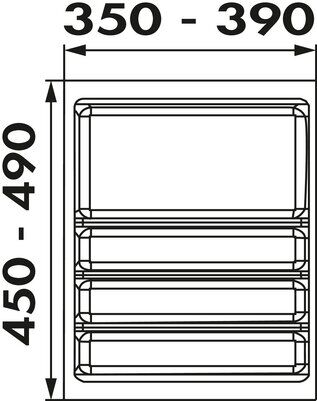 Besteckeinsatz Ordine für 45 cm Schrank, zuschneidbar (B 350-390 x T 450-490 mm), edelstahlfarbig, inkl. 1… – Bild 2