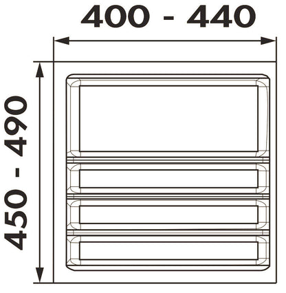 Besteckeinsatz Ordine für 50 cm Schrank, zuschneidbar (B 400-440 x T 450-490 mm), edelstahlfarbig, inkl. 2… – Bild 2