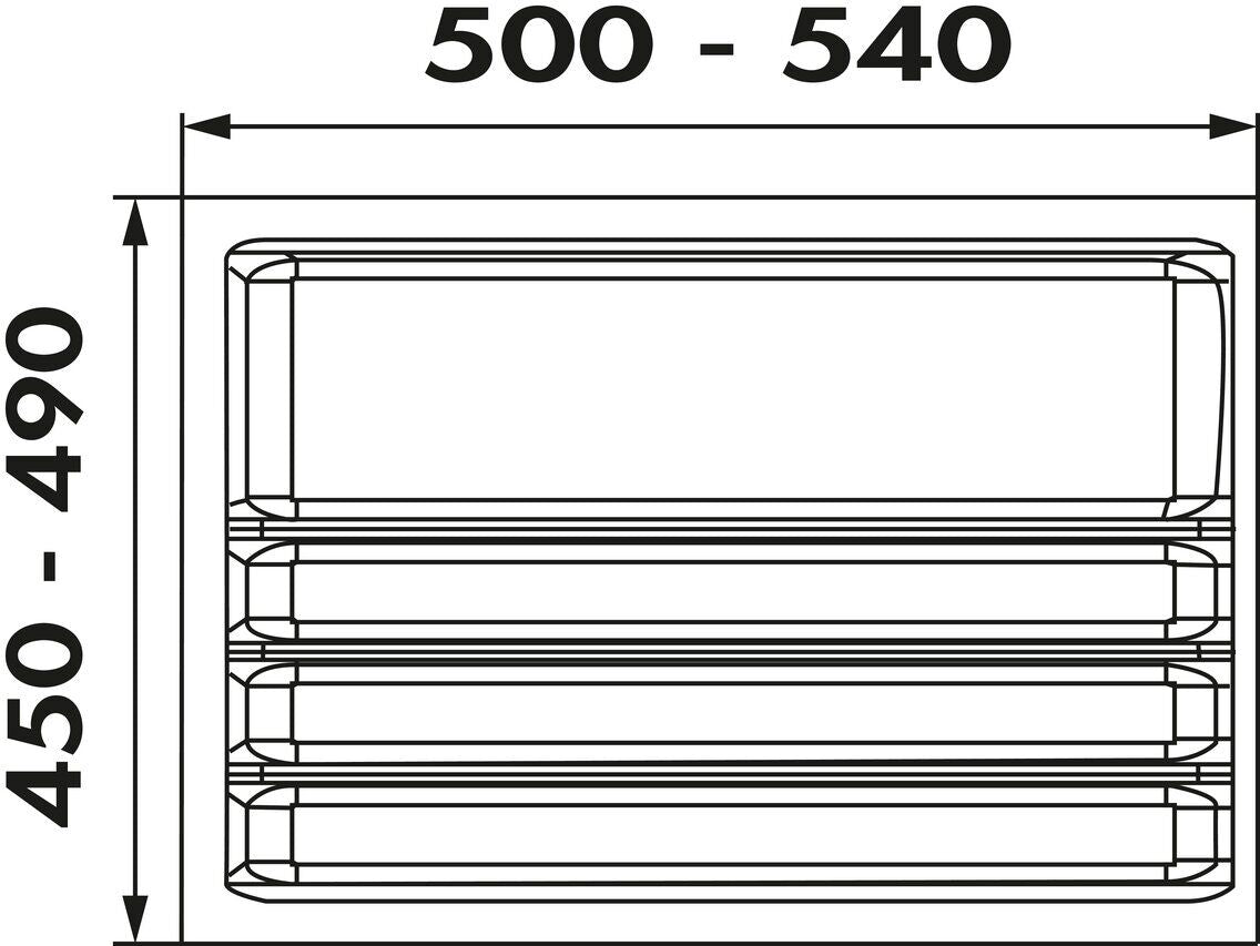Besteckeinsatz Ordine für 60 cm Schrank, zuschneidbar (B 500-540 x T 450-490 mm), edelstahlfarbig, inkl. 2… – Bild 2