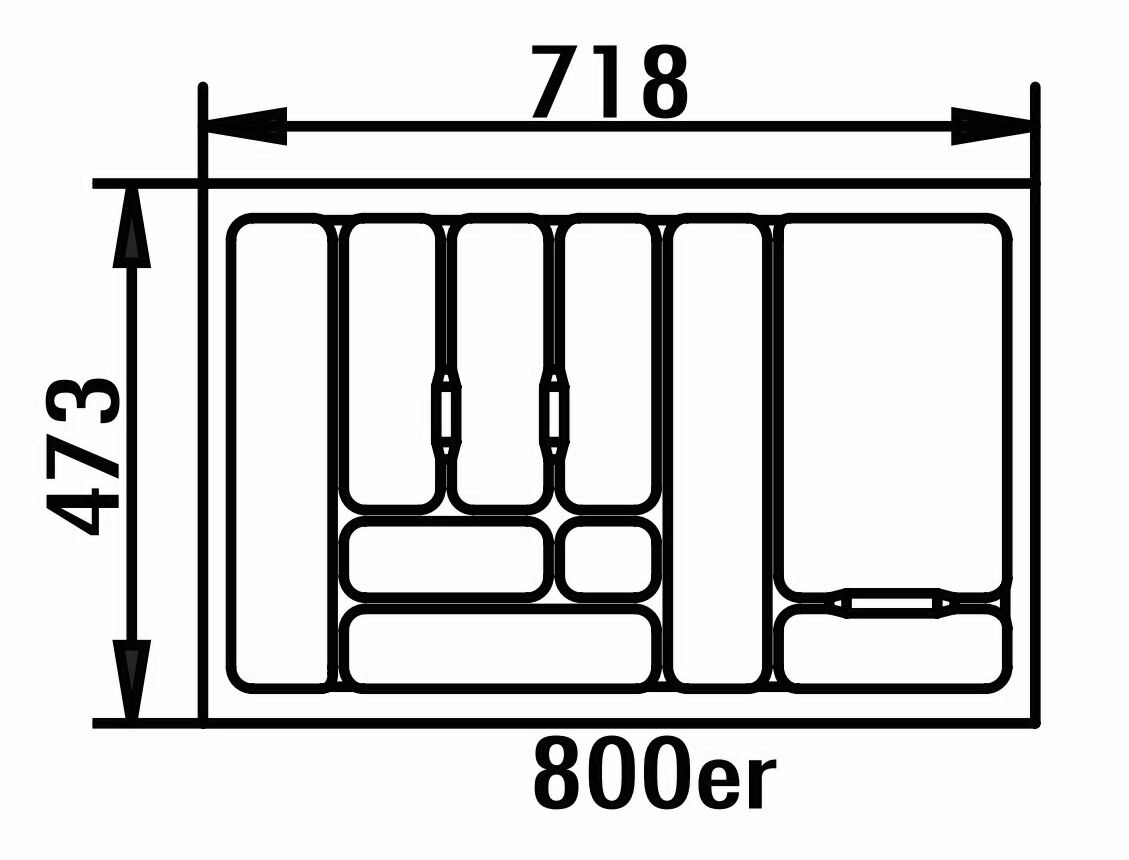 Naber 8030002 Besteckeinsatz 4 für 800er Schrank, B 718 x T 473 x H 50 mm, silbergrau – Bild 2