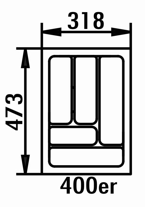 Naber 8030009 Besteckeinsatz 4 für 400er Schrank, B 318 x T 473 x H 50 mm, silbergrau – Bild 2