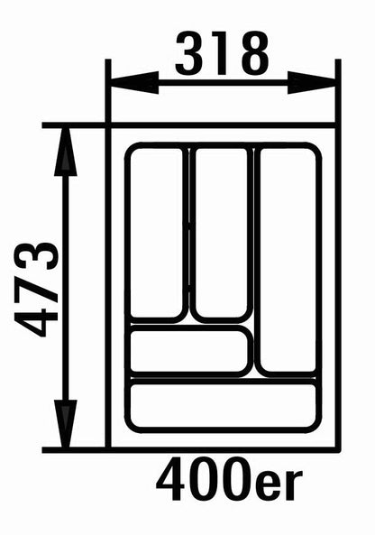 Naber 8030009 Besteckeinsatz 4 für 400er Schrank, B 318 x T 473 x H 50 mm, silbergrau – Bild 2